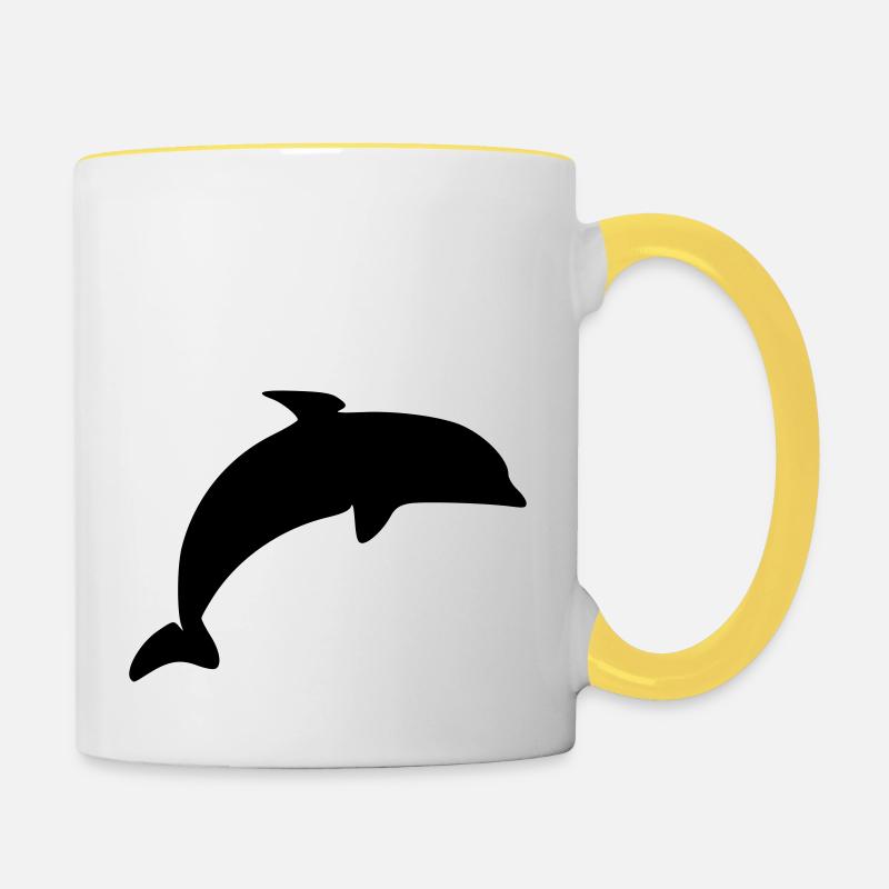 Dauphin - Mug contrasté - blanc/jaune