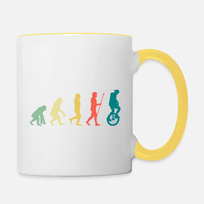Monocycle evolution Monocycle Unicycling - Mug contrasté - blanc/jaune