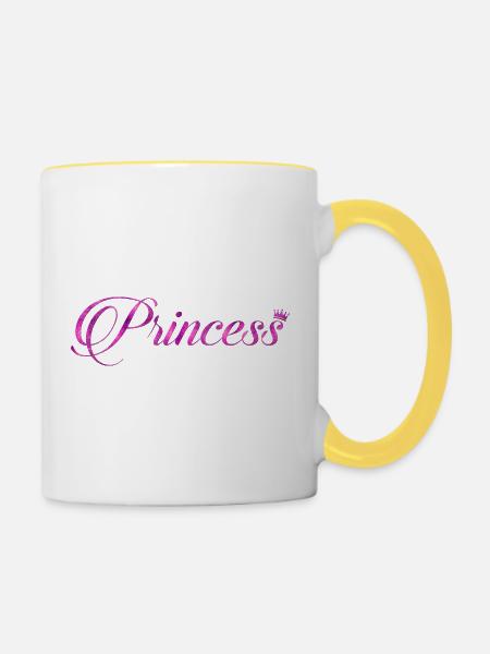 Prinzessin - Tasse zweifarbig - Weiß/Gelb