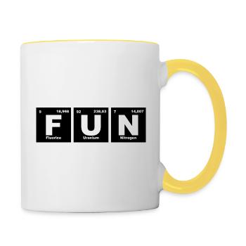 Fun - Periodensystem - Chemie - Elemente - Tasse zweifarbig - Weiß/Gelb - Rechts