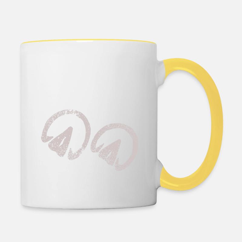 Barhuf Pferde Hufabdrücke Lustige Geschenkidee - Tasse zweifarbig - Weiß/Gelb