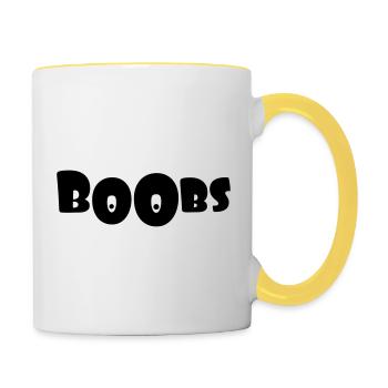 Boobs - Tasse zweifarbig - Weiß/Gelb - Rechts