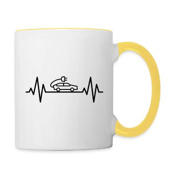 Electric Car E-mobility Hybrid - Contrasting Mug - white/yellow - Right