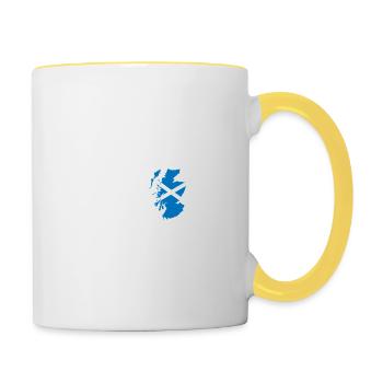 Ecosse Alba Écossaise Battement de coeur - Mug contrasté - blanc/jaune - Droite