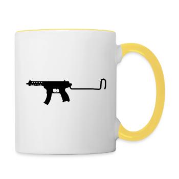 Uzi - Pistolet mitrailleur Uzimatic, pistolet - Mug contrasté - blanc/jaune - Droite