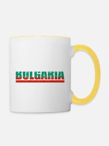 Bulgarien - Tasse zweifarbig - Weiß/Gelb