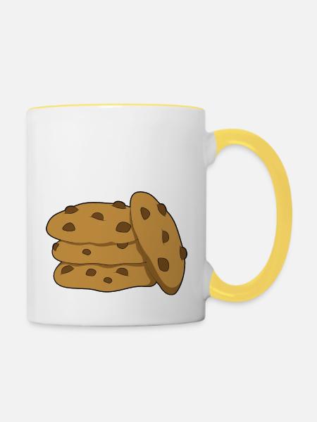Cookie - Tasse zweifarbig - Weiß/Gelb