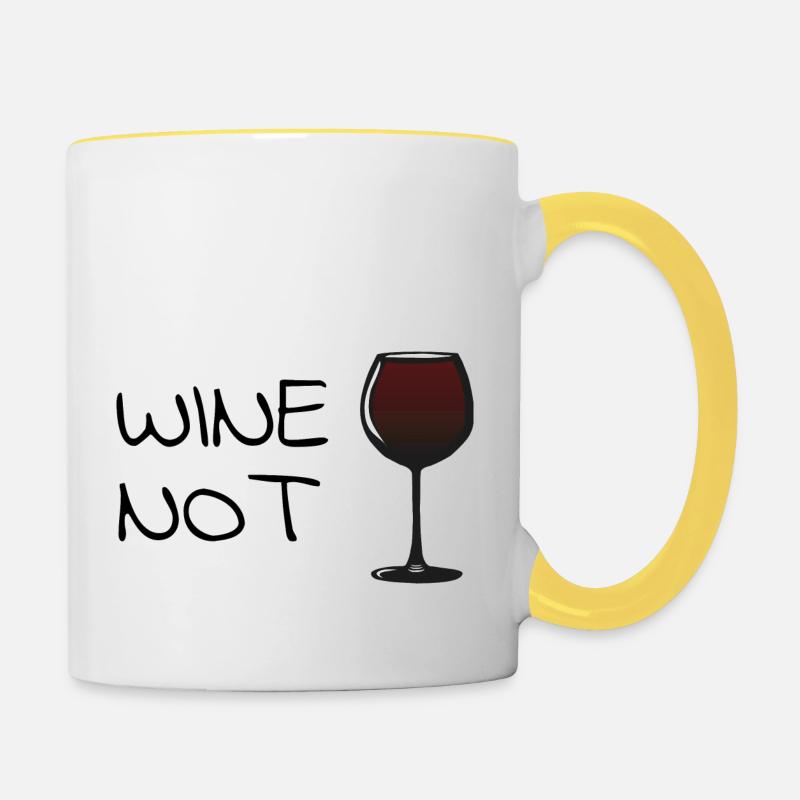 wine not - Contrasting Mug - white/yellow
