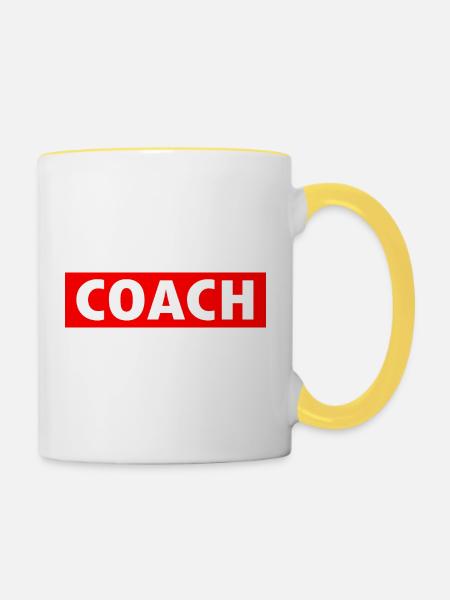 Coach - Tasse zweifarbig - Weiß/Gelb