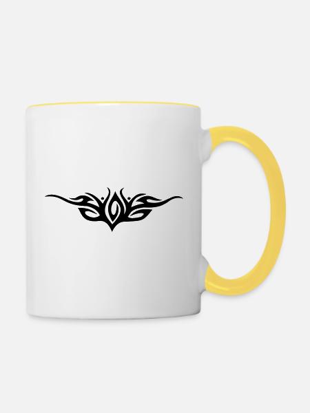 Stammes - Tasse zweifarbig - Weiß/Gelb