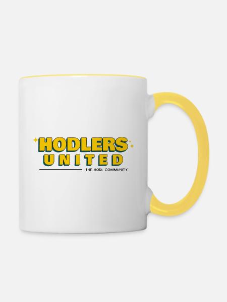 hodler vereint - Tasse zweifarbig - Weiß/Gelb