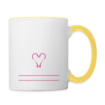 Ich besitze mehr Angelausrüstung als Schuhe - Tasse zweifarbig - Weiß/Gelb - Rechts