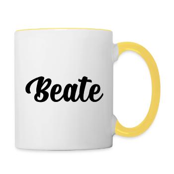 Beate - Tasse zweifarbig - Weiß/Gelb - Rechts