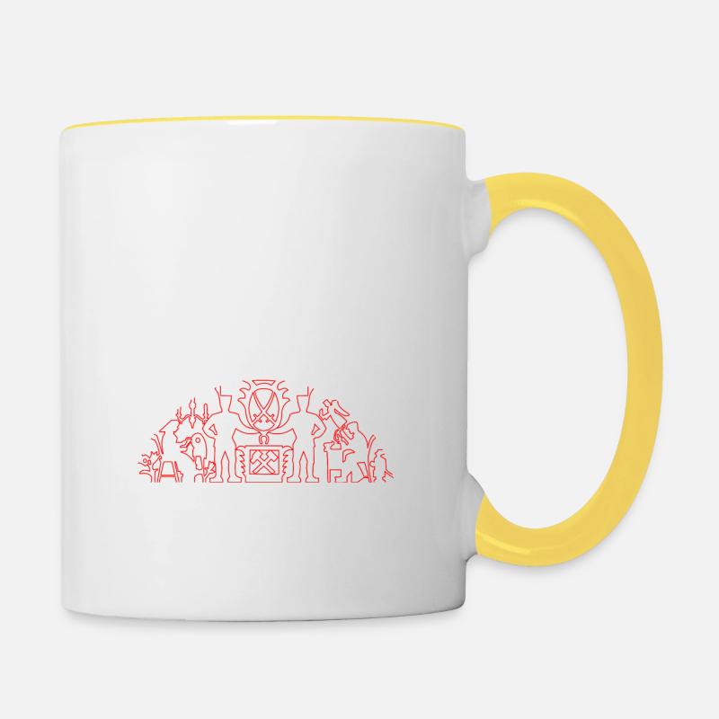 Schwibbogen - Tasse zweifarbig - Weiß/Gelb