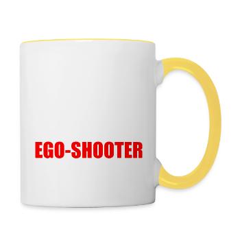 Völkerball - Tasse zweifarbig - Weiß/Gelb - Rechts