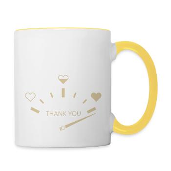 Thank you - Tasse zweifarbig - Weiß/Gelb - Rechts