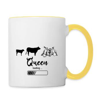 Herens Kuh, Eringer, Königin loading - Tasse zweifarbig - Weiß/Gelb - Rechts