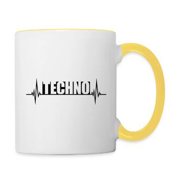 Puls Music Techno - Contrasting Mug - white/yellow - Right