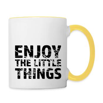 Enjoy the little - Contrasting Mug - white/yellow - Right