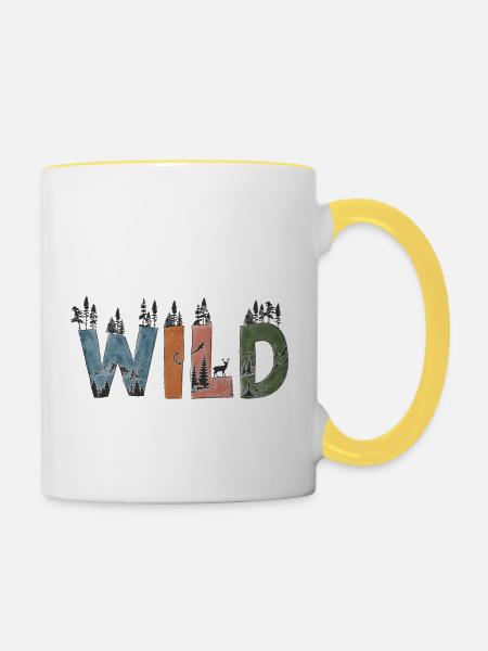 Wilde Natur - Tasse zweifarbig - Weiß/Gelb