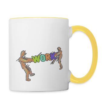 Work Work Worker Worker Occupation - Contrasting Mug - white/yellow - Right