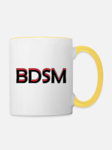 BDSM-Wort - Tasse zweifarbig - Weiß/Gelb