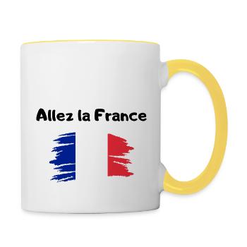 Allez la France - Mug contrasté - blanc/jaune - Droite