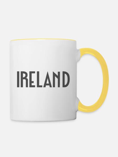 Irland - Tasse zweifarbig - Weiß/Gelb