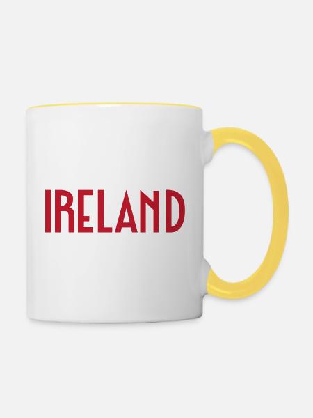 Irland - Tasse zweifarbig - Weiß/Gelb