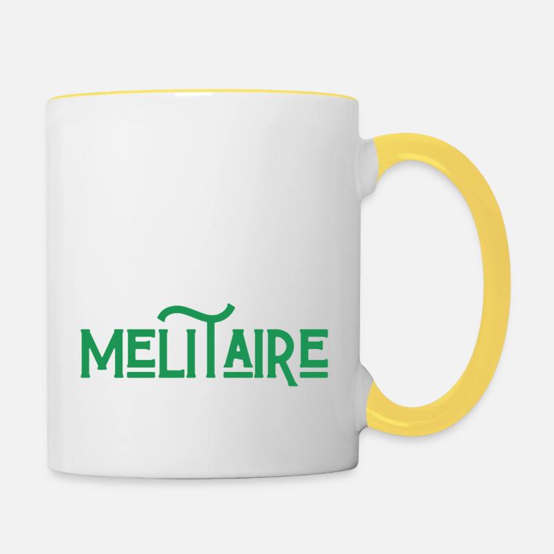 militaire édition limitée - Mug contrasté - blanc/jaune