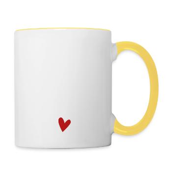 trop jolie pour travailler - Mug contrasté - blanc/jaune - Droite
