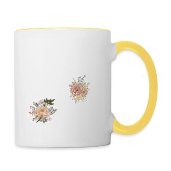 76-jähriges Jubiläum in voller Blüte (Geschenk von 76 Jahren) - Tasse zweifarbig - Weiß/Gelb - Rechts