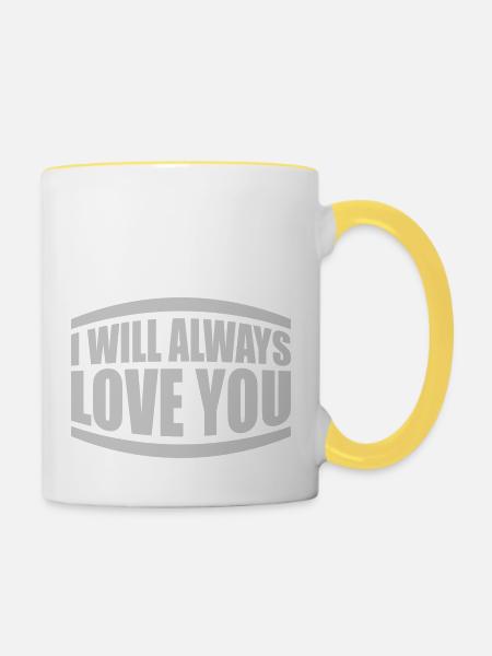 I will always love - Tasse zweifarbig - Weiß/Gelb