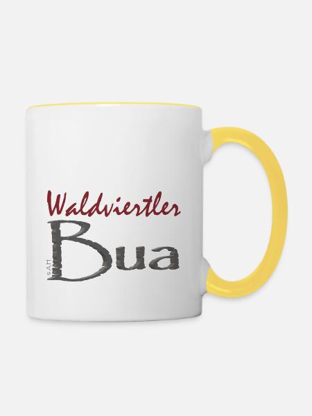 Waldviertler Bua - Tasse zweifarbig - Weiß/Gelb