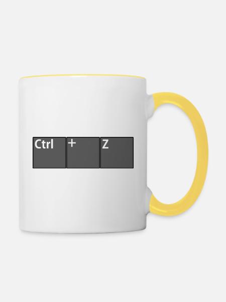 Ctrl + Z - Tasse zweifarbig - Weiß/Gelb