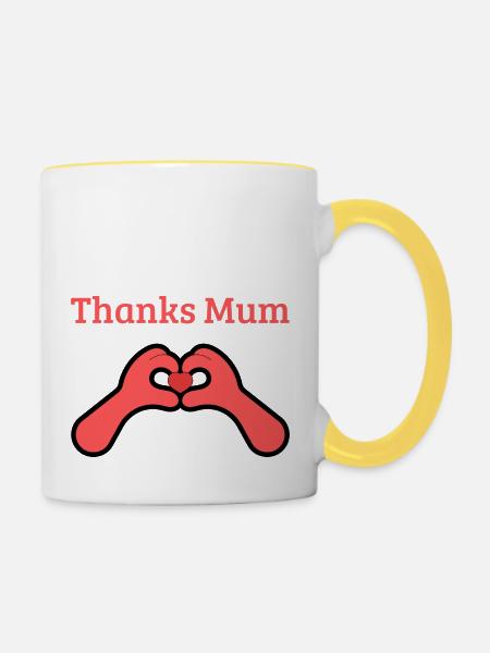 Thanks Mum - Tasse zweifarbig - Weiß/Gelb