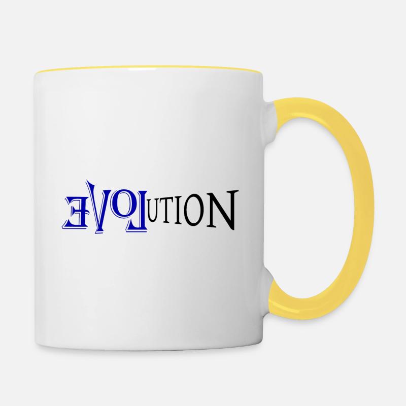 Evolution 3b - Mug contrasté - blanc/jaune