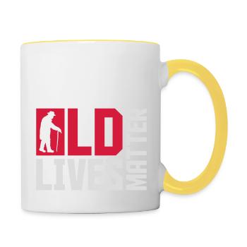 old lives matter quote - Contrasting Mug - white/yellow - Right
