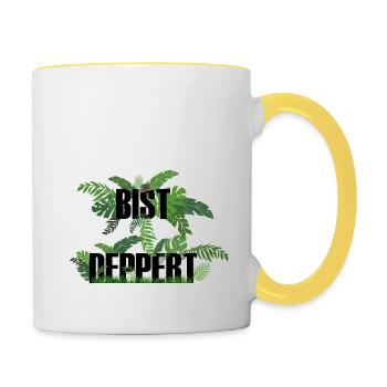 Bist deppert - Tasse zweifarbig - Weiß/Gelb - Rechts