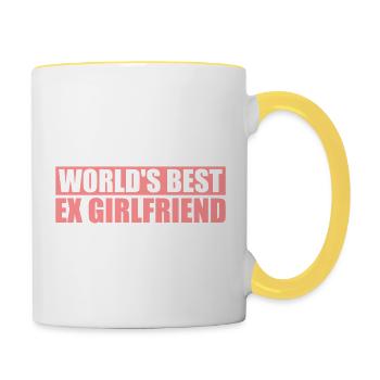 worlds best ex girlfriend - Tasse zweifarbig - Weiß/Gelb - Rechts