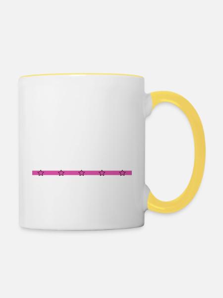 Dinosaure lune dictons maladroits belles toilesac à dos - Mug contrasté - blanc/jaune