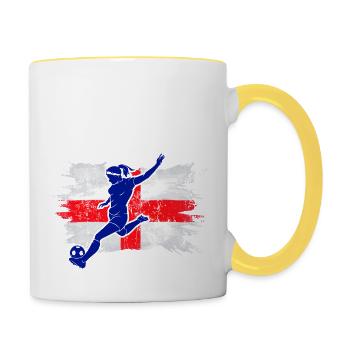 England Football Women's Champions Lionesses 2022 - Tasse zweifarbig - Weiß/Gelb - Rechts