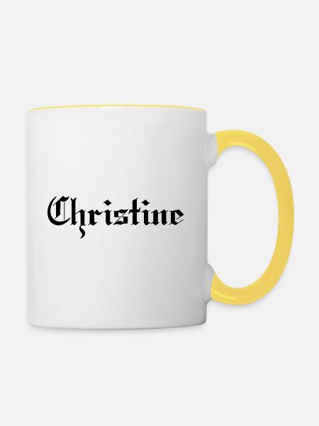 Christine - Tasse zweifarbig - Weiß/Gelb