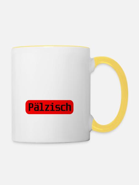 pälzisch - Tasse zweifarbig - Weiß/Gelb