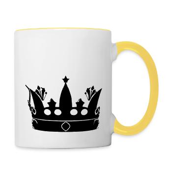 Krone Symbol König und Königin Liebe Vektor 4 - Tasse zweifarbig - Weiß/Gelb - Rechts