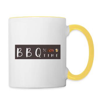 BBQ Time - Mug contrasté - blanc/jaune - Droite