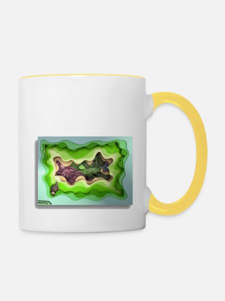 Wonderland - Tasse zweifarbig - Weiß/Gelb