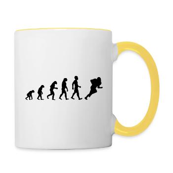 Evolution American Football - Tasse zweifarbig - Weiß/Gelb - Rechts