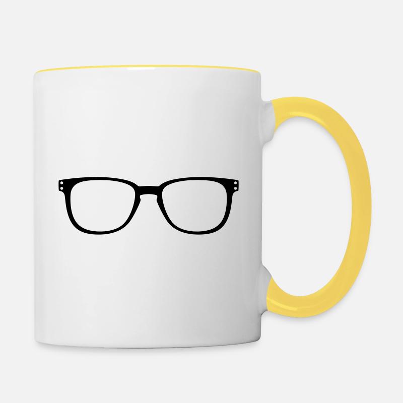 Lunettes - Mug contrasté - blanc/jaune