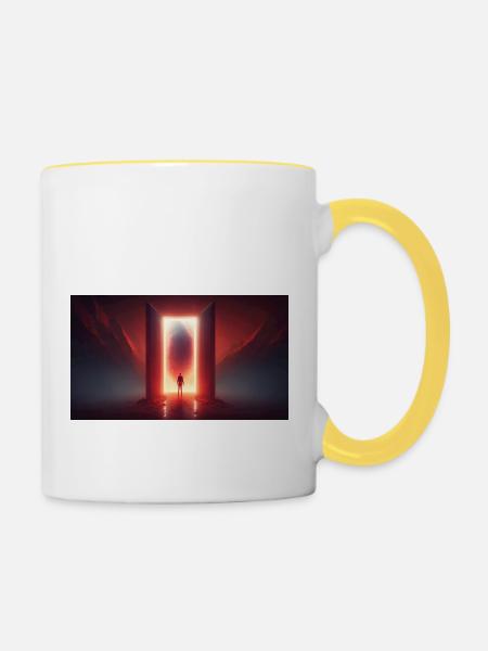 Rotes Tor - Tasse zweifarbig - Weiß/Gelb